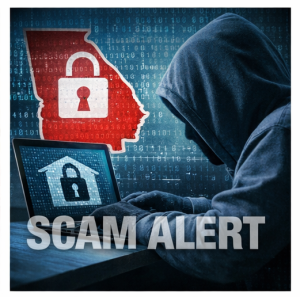 Georgia residents reviewing online scam warnings and cybersecurity alerts