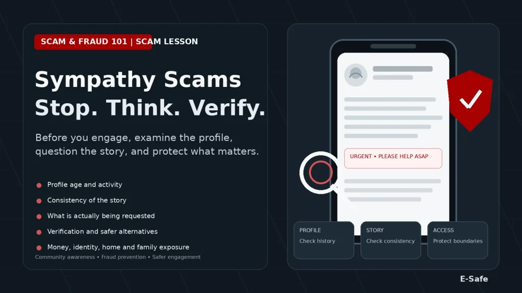 Sympathy Scams: Stop, Think, Verify Before You Engage feature image